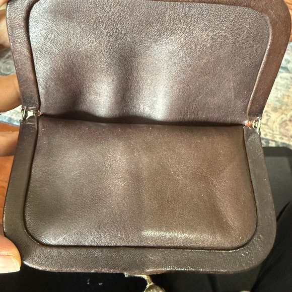 Coach Vintage Bonnie Cashin Carry doble Kiss-lock Brown Leather Shoulder Bag. - Picture 12 of 13